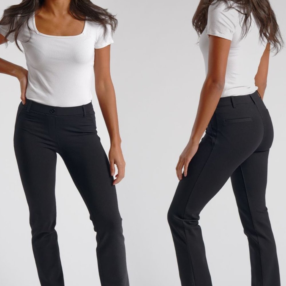 Betabrand Straight Leg Classic Black Pants